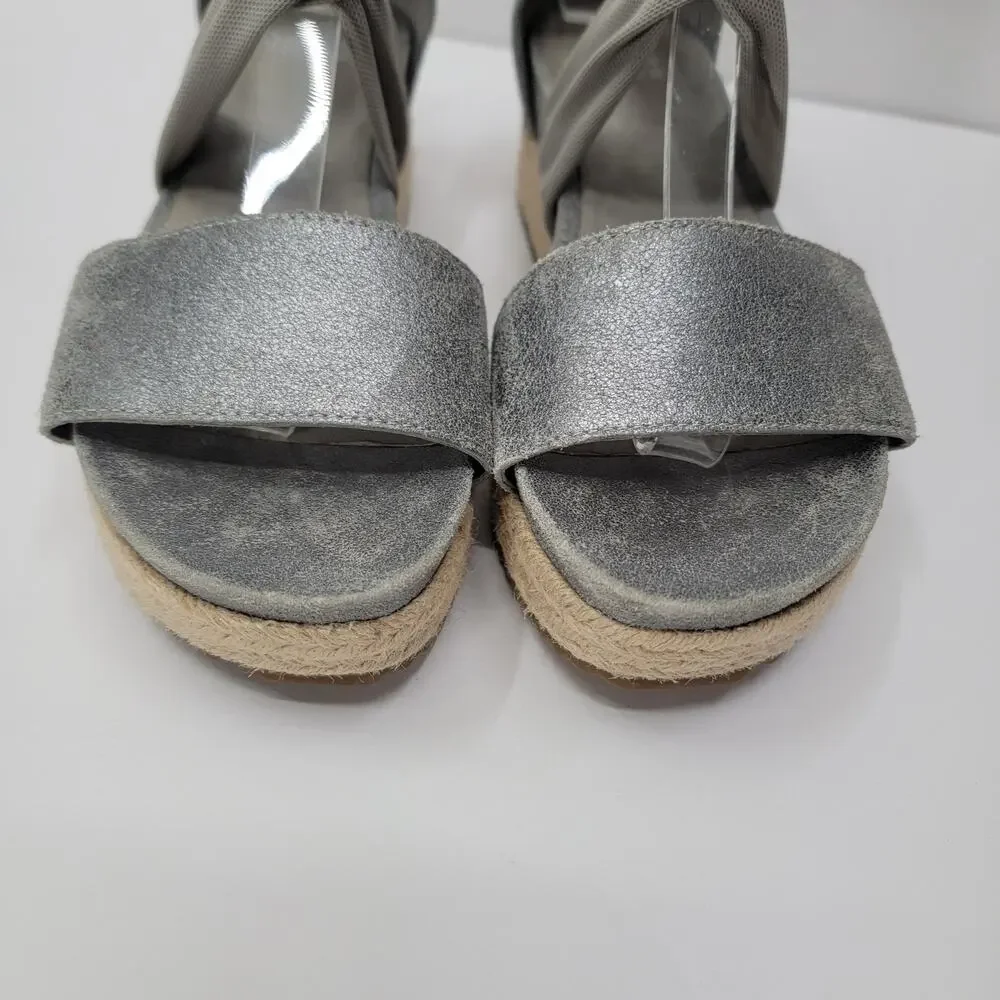EILEEN FISHER METALLIC ZOE PLATFORM SHOES, 7 1/2